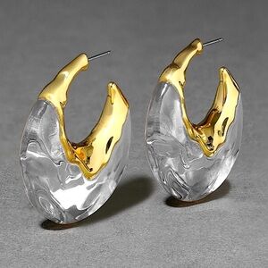 Alexis Bittar Liquid Lucite Puffy Hoop Earrings